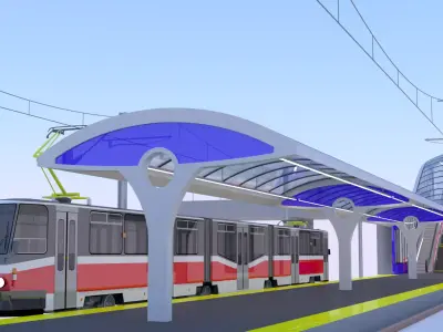 KT8D5 tram stop V 3D model