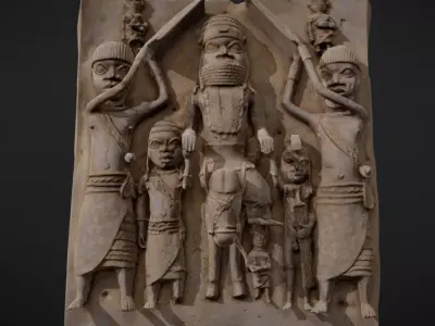 Ama Relief Plaque II Low-poly 3D model