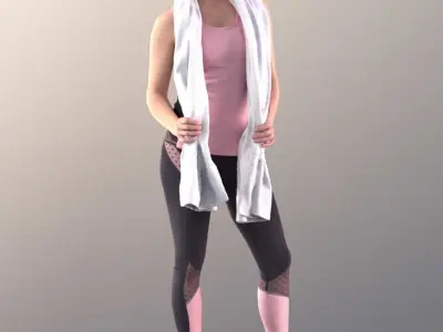 Juliette 10781 - Sport Girl with towel Low-poly 3D model