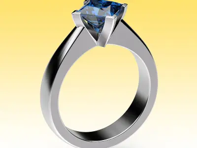 Ring Princess Solitaire  3D print model