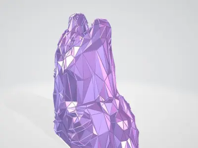 Godzilla bust WIREFRAME VORONOI WIREMESH MESH 3D print model