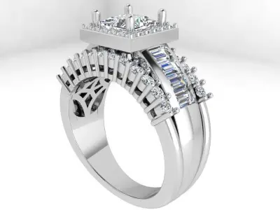Square Halo Ring 3672 3D print model