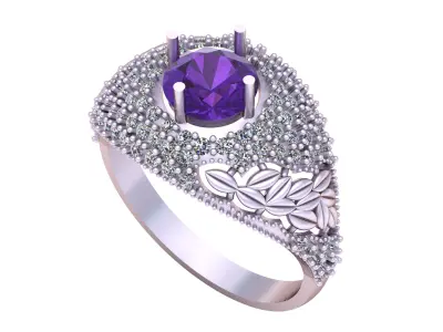 LUXURY HIP HOP RUBY RING 3D PRINTABLE MODEL 3D print model