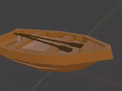 perahu lowpolly Low-poly 3D model