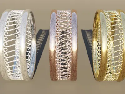 Three Gold Ring 3D print model