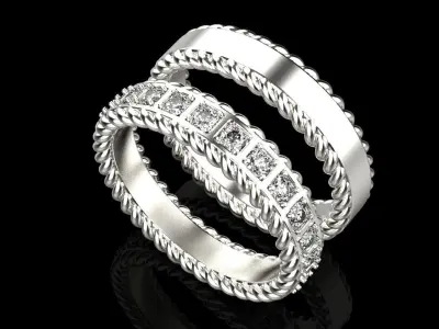 Wedding ring model 310 3D print model