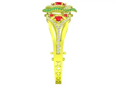 6348 luxury korean flower diamond bangle 3D print model