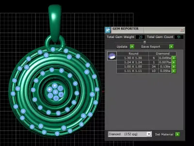 gold circle pendant 3D printable model  3D print model