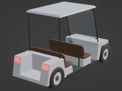 Golf Cart Low-poly 3D model