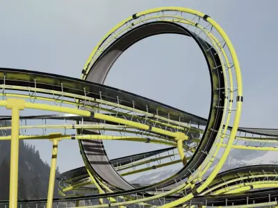 Acrobatic Track Low-poly 3D model