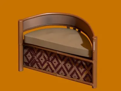 Soft Bamboo Chair Low-poly 3D model