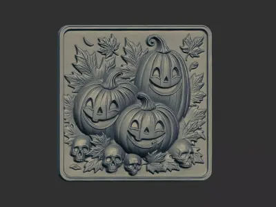cute three pumpkin cnc model 3D print model