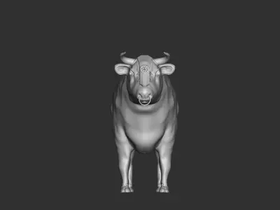 Cattle wearing head ornament 3D model