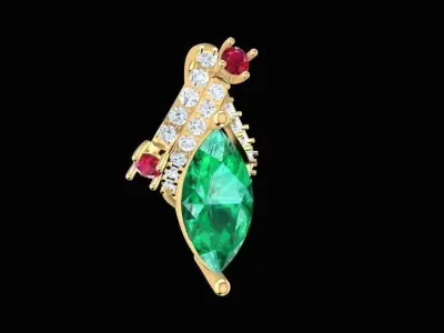 Luxury Marquise Gemstone Pendant 3D Model 2240 3D print model