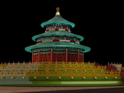 Chinese palace temple 3D model