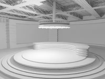 TV Studio News - No Material Low-poly 3D model