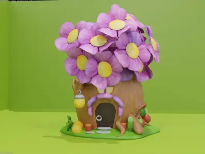 Fantasy house Free low-poly 3D model purchase