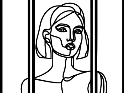 Minimalist Woman Line Art Wall Decor 3D print model