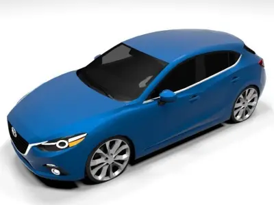 MAZDA 3 LOWPOLY hatchback Low-poly 3D model