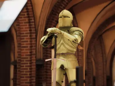 Medieval museum - modular building and exhibits 3D model