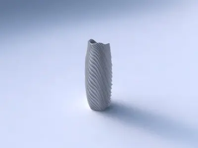 Vase arc hexagon with wavy extruded lines 2 3D print model