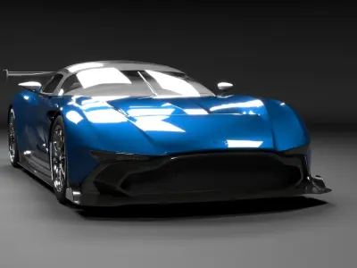 Aston Martin Vulcan 3D Model with Interior Low-poly 3D model