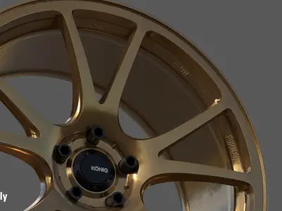 Konig Freeform 18x8 PCD 5x100 Rim Low-poly 3D model