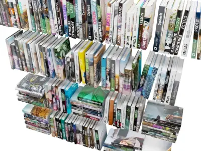 Books 150 pieces 1-1-2 Low-poly 3D model