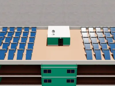 Realistic residential city building model 3D Low-poly 3D model