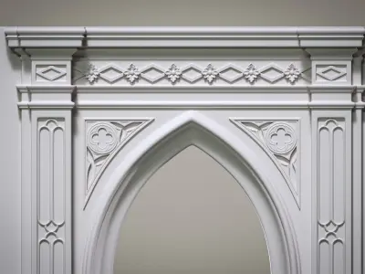 Highpoly Gothic Portal - type 3 3D model