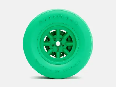 15x10 Minilite Wheel Goodyear Polyglas L60-15 Tire 3D print model