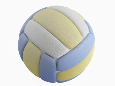 Leather Volleyball Ball Set 3D model