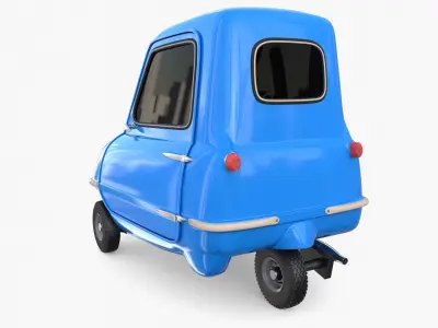 Peel P50 Blue with chassis 3D model