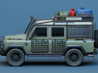 Land Rover Defender 110 Low Poly 3D model Low-poly 3D model