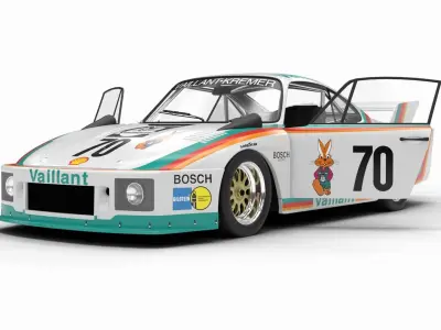 Porsche 935 77 1977 Vaillant DRM Racing 3d model HQ 3D model