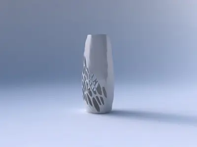 Vase arc hexagon with organic lattice half solid 3D print model