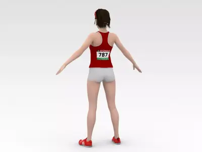 2 Female Track Athletes Collection 3D Model Pack