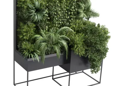 Box Plants on Stand collection of outdoor plants 108 3D model