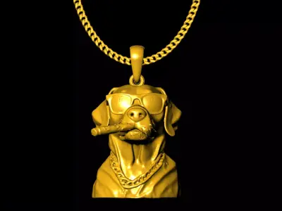Cigar dog pendant charms - one inch pendant 3D print model