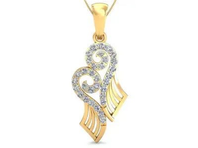 Pendant 3dm stl FBX OBJ Render Detail diamond gold 3D print model