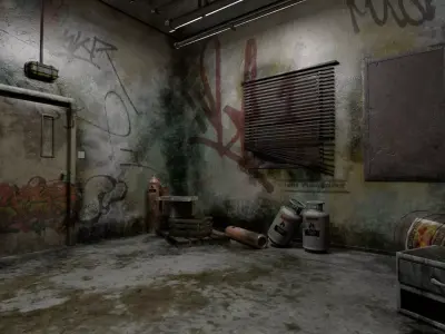 The old  Horror Room 7 Low-poly 3D model