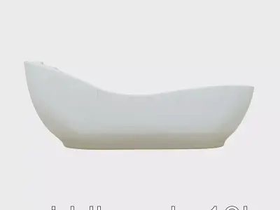 Oval Stone Bathtub Sculpture Model Pack Low-poly 3D model