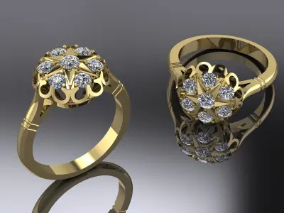 Jewelry Ring Gold 3D print model 37