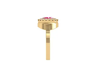 Round stone artdeco ring 3D print model