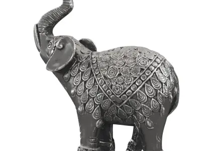 Indian Elephant Metal Figurine 3D model