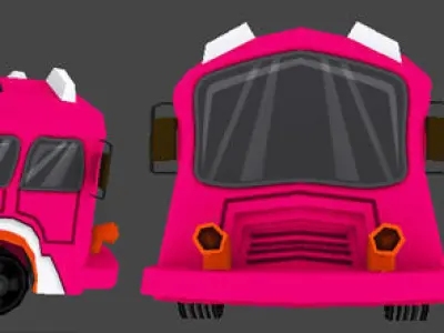 Vehicles Cartoon TeamA Low-poly 3D model