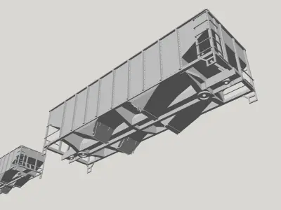 8 Panel 2 Bay Hopper in HO and N Scales 3D print model