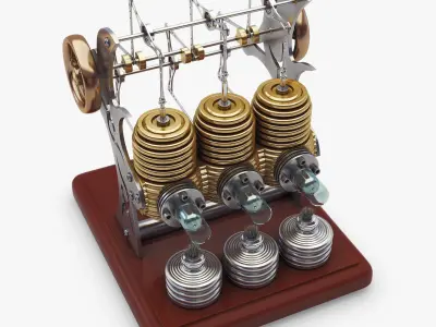 Stirling Engine Triple v 1 3D model