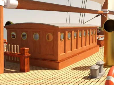 Schooner sailing ship 3D model