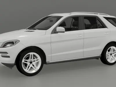Sleek White SUV Car 3D Model Blender Low-poly 3D model